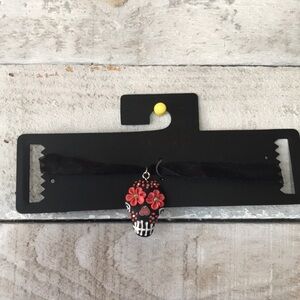 Body Rage Sugar Skull sheer ribbon choker